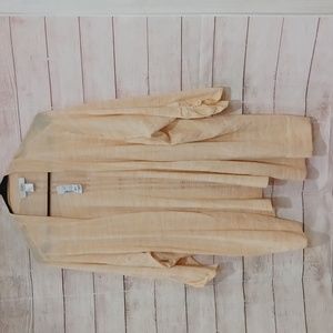 NWT CJ Banks 3x Creamsicle color cardigan with lace detail and elastic sleeve